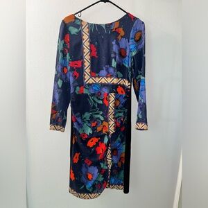 Tracy Reese for Anthropologie floral knee length silk dress, size 8